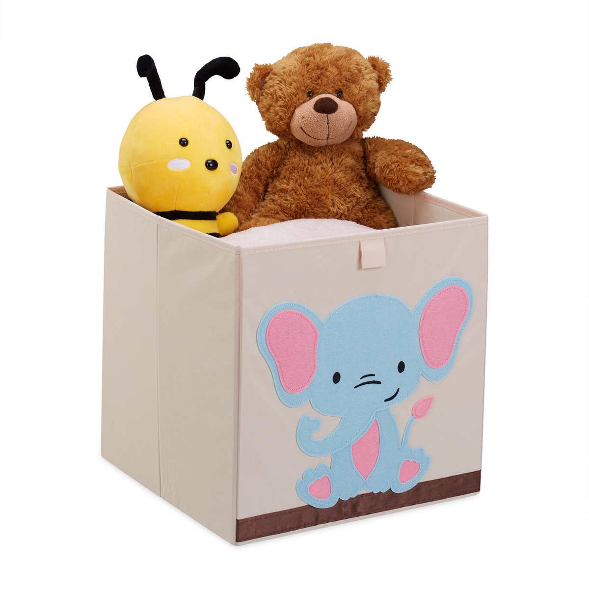 speelgoedmand kinderkamer - olifant - 33 x 33 x 33 cm - opvouwbaar - kastmand