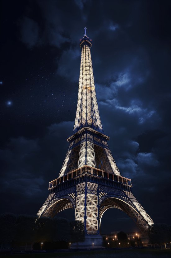 Poster Parijs - Eiffeltoren Poster - Oui Oui! - Abstract Portret - Frankrijk Poster - Stadposter - 51x71cm - Geschikt om in te lijsten