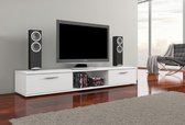 TV meubel - Aridea - Wit hoogglans - 175x23x38 cm