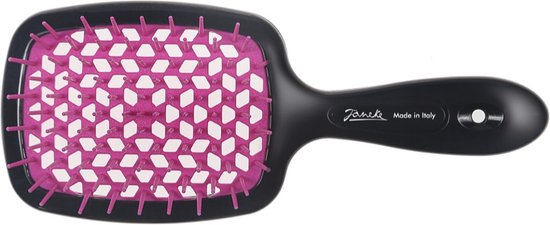 Superbrush kappersborstel voor het ontwarren van het haar Zwart-Fuchsia