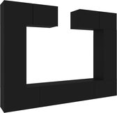vidaXL-6-delige-Tv-meubelset-bewerkt-hout-zwart