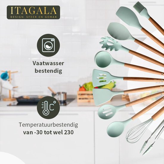 Ensemble d'ustensiles de cuisine en silicone Itagala 12 pièces