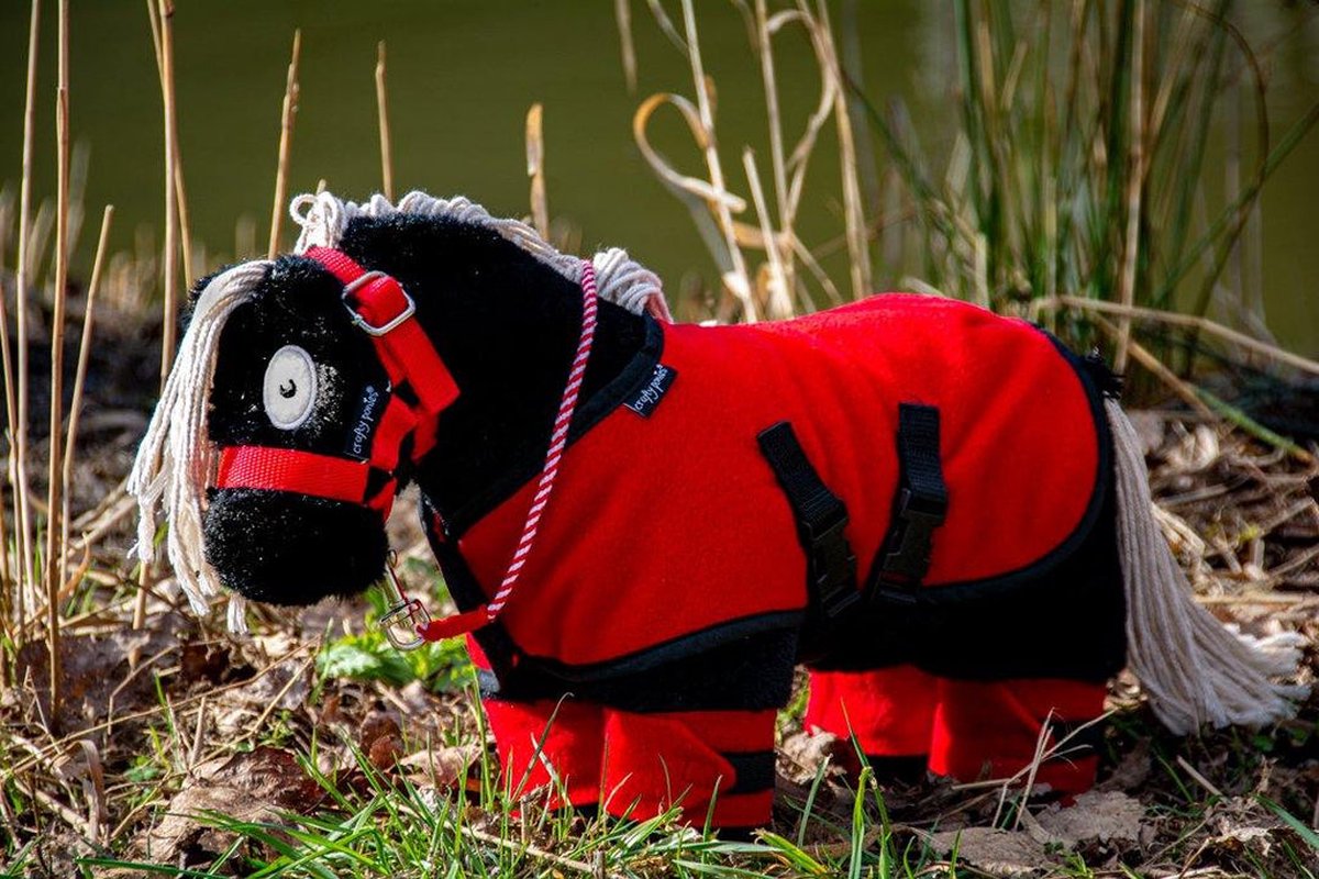 Crafty Ponies Fleecedekenset Rood