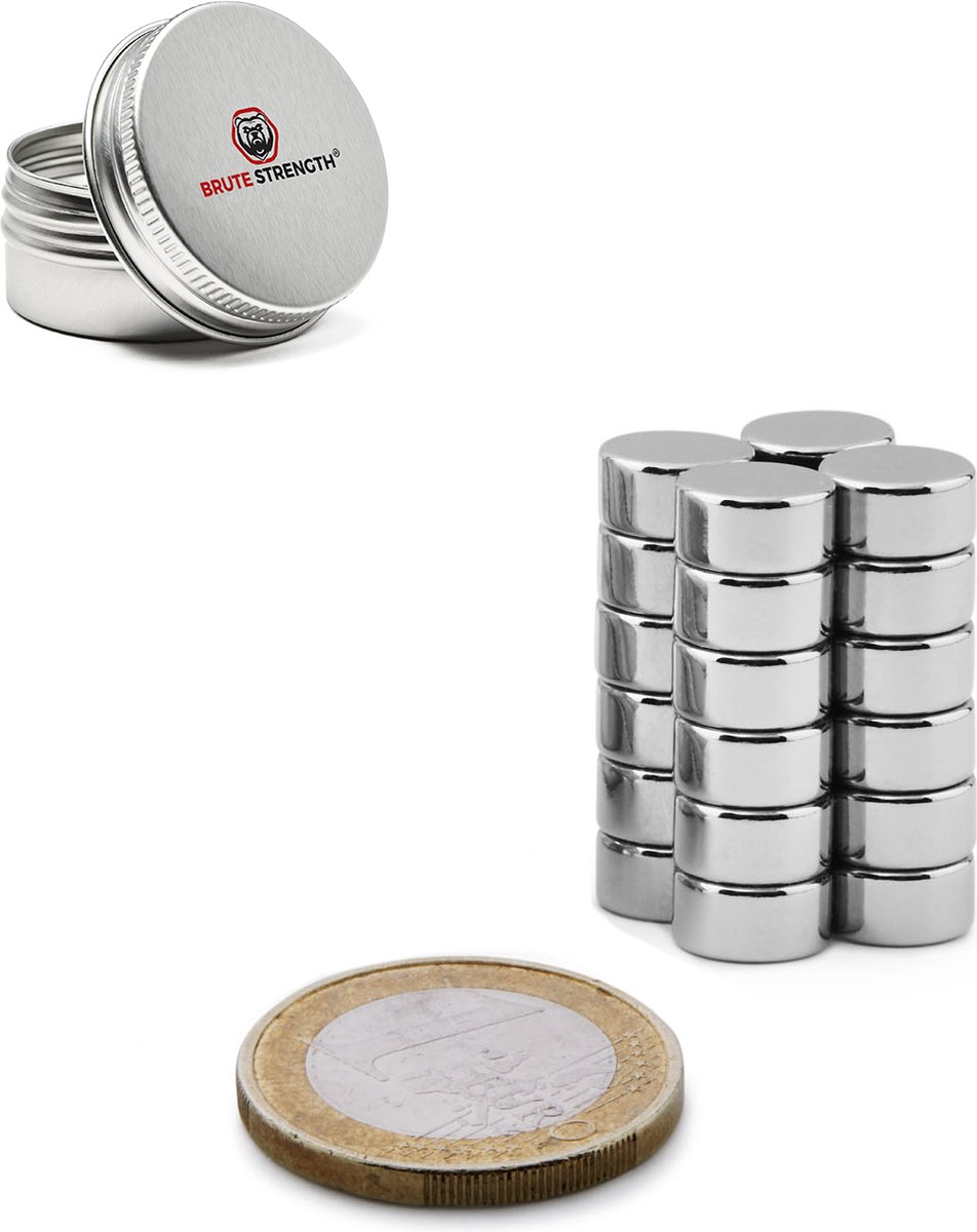 Brute Strength - Super sterke magneten - Rond - 10 x 5 mm - 20 Stuks - Geschikt voor radiatorfolie - Neodymium magneet sterk - Magneten koelkast - Whiteboard magneten - Kleine magneetjes - Mini magneetjes - Platte magneet - Koelkast magneten — afbeelding 6
