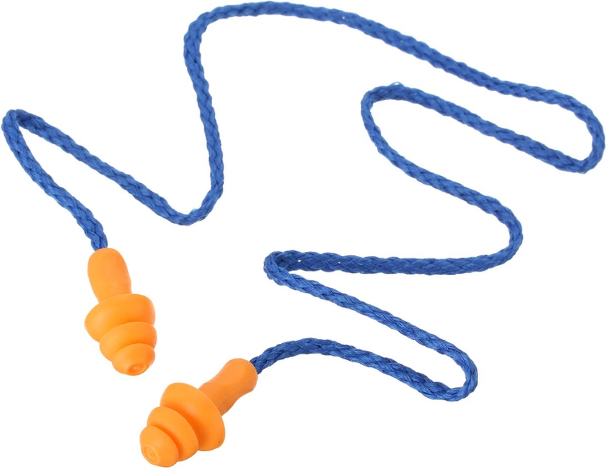 Goedkoopste Herbruikbare - Oordoppen - Met koord - Blauw - Geel - Geluidsdemping - Gehoorbescherming - Klussen