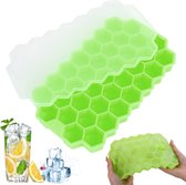 Honeycomb - Honingraat - ijsblokjesvorm - ijsblokjes vorm met deksel - Groen