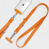 Cordon téléphonique universel - Chaîne téléphonique avec clip - Cordon téléphonique réglable - Oranje
