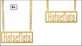 6x Ketting met hanger Hatseflats - Thema feest party festival