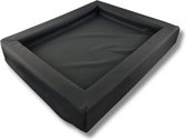 Topmast Bia-perfect - Hondenbed- Loungebed - Leatherlook zwart 100x 80 cm - Hondenmand - Comfort Kussen