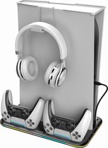 Charging Station - Oplaadstation + Spellenhouder - Headset Houder - Digital + Disc Edition - Geschikt voor PlayStation 5 (Digital + Disc Edition) PS5 Accessoires