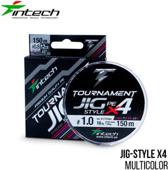 Tournament JIG Style PE X4 #2.5 - Multicolor - 0.270mm - 150m - 40lb/18.14kg - Gevlochten Lijn - Roofvis Vislijn van Tourna — afbeelding 4