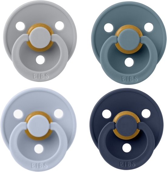 Bibs fopspeen 618 maand set 4 stuks Cloud,Petrol,Dusty Blue en Deep