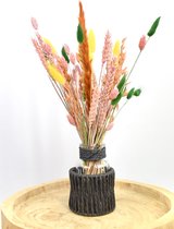 Fleurs séchées avec vase - Cadeau Fleurs avec vase - Natuurlijk Bloemen