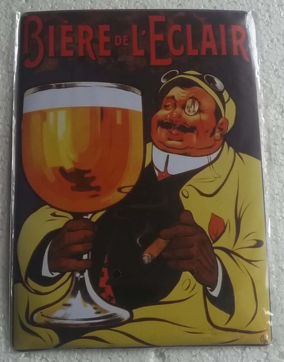 biere de l'eclair wandbord blik 21x15 cm