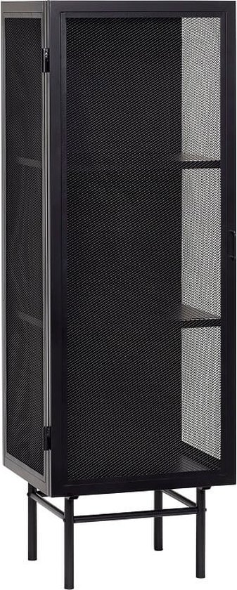 HÜBSCH INTERIOR - Armoire grillagée vintage en métal noir EDGE, meuble de rangement 50x45xh150cm