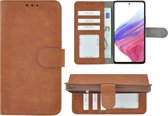 Geschikt voor Samsung Galaxy A53 5G Hoesje - Bookcase - A53 5G Hoesje - Pu Leder Wallet Book Case Bruin Cover