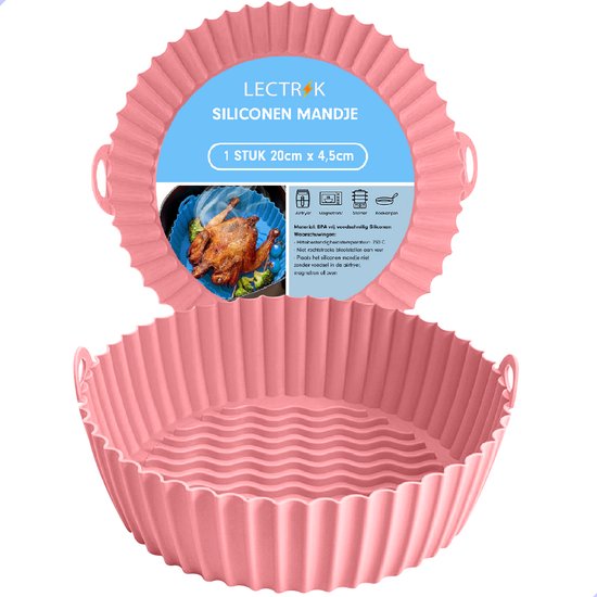 Siliconen Mand Geschikt Voor Airfryer ⌀ 20 - Bakpapier Alternatief - Accesoires - Bakvorm Bakje / Mandje -Bakjes - XXL / XL