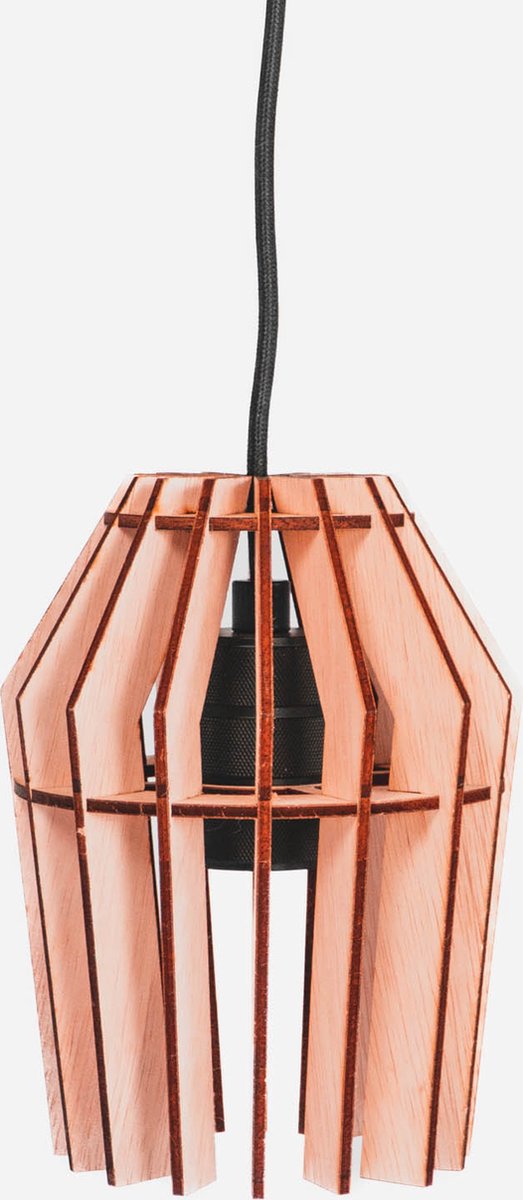 MILO hanglamp - WOMP - de houten lamp - hanglamp - lasergesneden - houten hanglamp - bouwpakket - bruin- multiplex - hout - e27 fitting - sfeer licht - dutch design