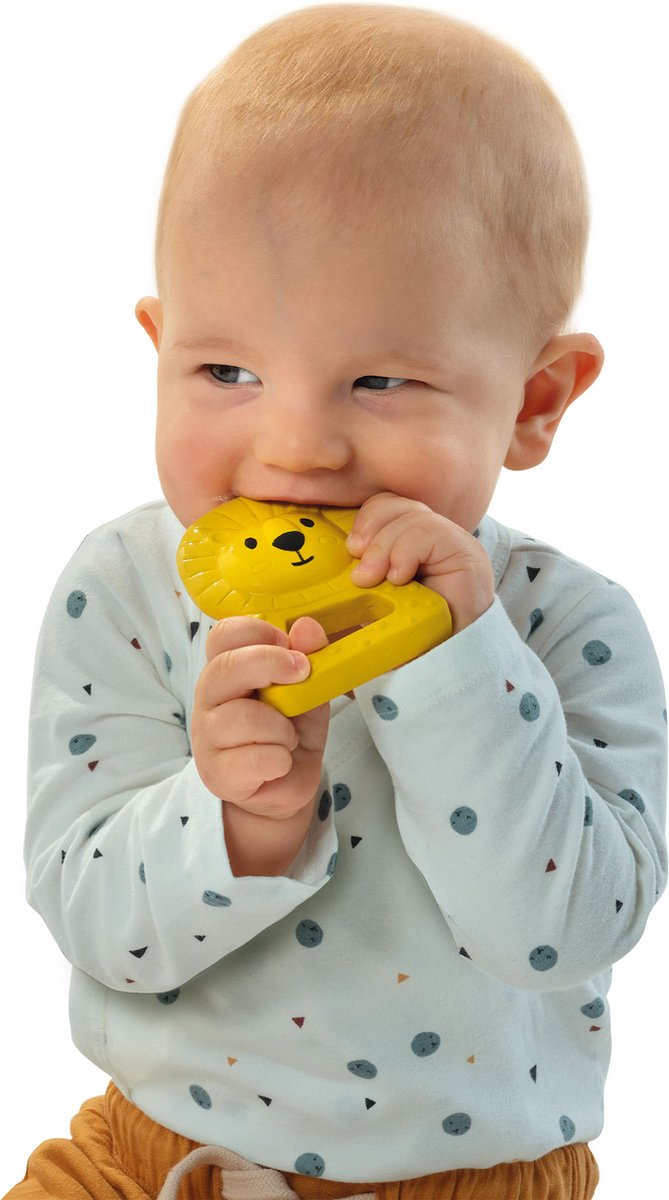 SES - Tiny Talents - Bijtspeeltje Lou leeuw - 100% natuurrubber - Bijtring - met handige zachte handgreep - gemaakt van veilige materialen - Baby Speelgoed van SES — afbeelding 2