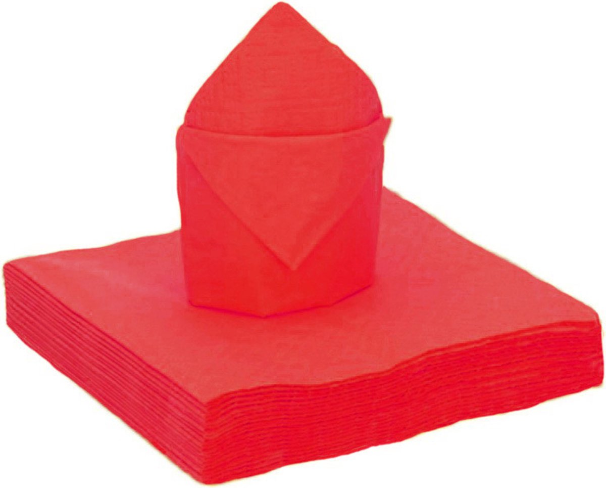 Santex Feest servetten – 20x stuks – rood – 40 x 40 cm – papier - feestservetten