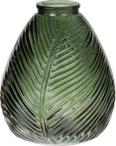 Bellatio Design Flower vase - verre transparent vert - D14 x H16 cm - vase