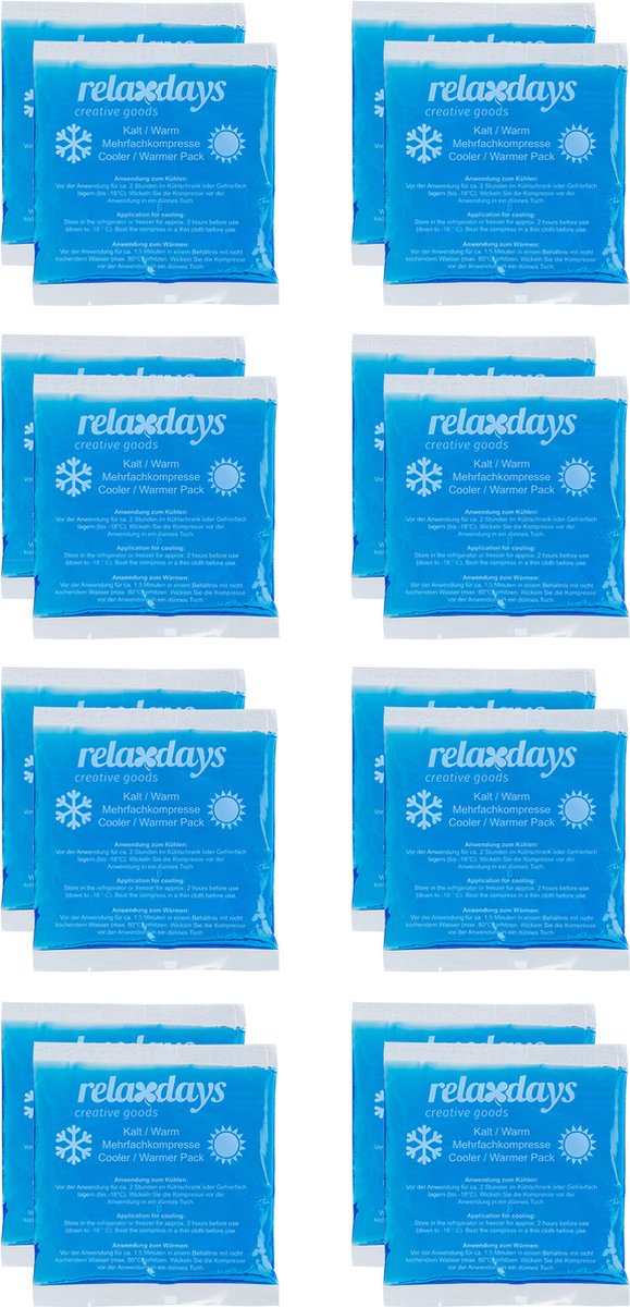 Hot cold packs - set van 16 - herbruikbaar - gelpacks