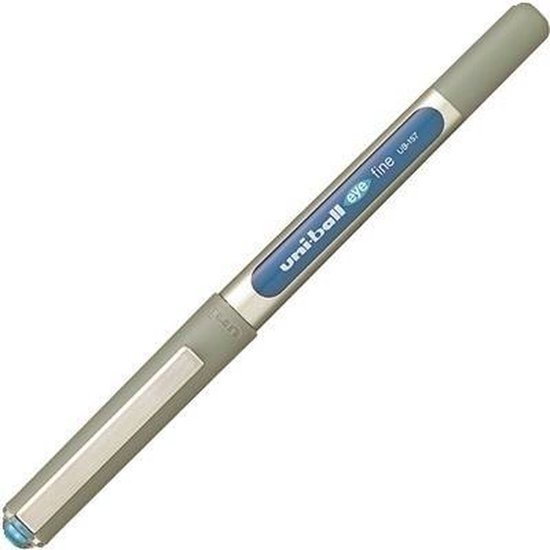 Liquid ink ballpoint pen Uni-Ball Rollerball Eye Fine UB-157 Licht Blauw 12 Stuks