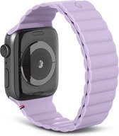 DECODED Bracelet Apple Watch en Siliconen - Convient aux Séries 1-8 / SE / Ultra - 42/ 44/45/49 mm - Fermeture Magnétique Extra Forte - Lavande