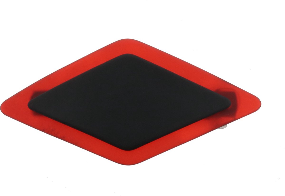 Behave - Haarspeld - Ruitvorm grafische stijl - Zwart - Rood - 10,5 cm