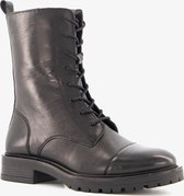 Leren veterboots 2024 dames zwart