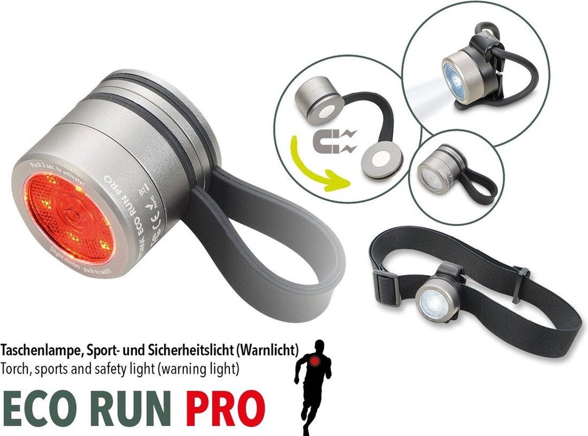 Lumières de course de sport en plein air LED Lampe de poche de nuit Voyants  d'avertissement Lampe de poitrine de charge USB