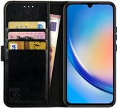 Rosso Element Book Case Wallet Hoesje Geschikt voor Samsung Galaxy A34 | Portemonnee | 3 Pasjes | Magneetsluiting | Stand Functie | Zwart