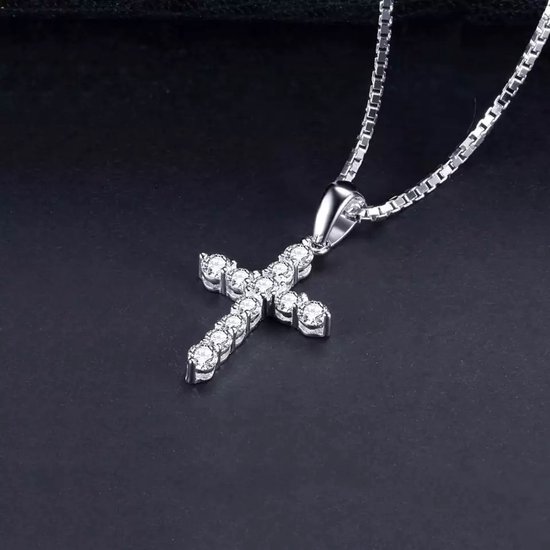 Croix d'Argent | Pendentif foi | Sans chaîne | Déployé avec Zirconia | Bijoux Cadeau Fête des Mères | Argent sterling 925 | RomyPierres