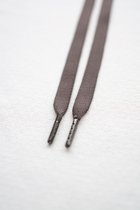 Schoenveters plat - donker bruin - 120cm - antracieten nestels wandelschoenen, werkschoenen en meer