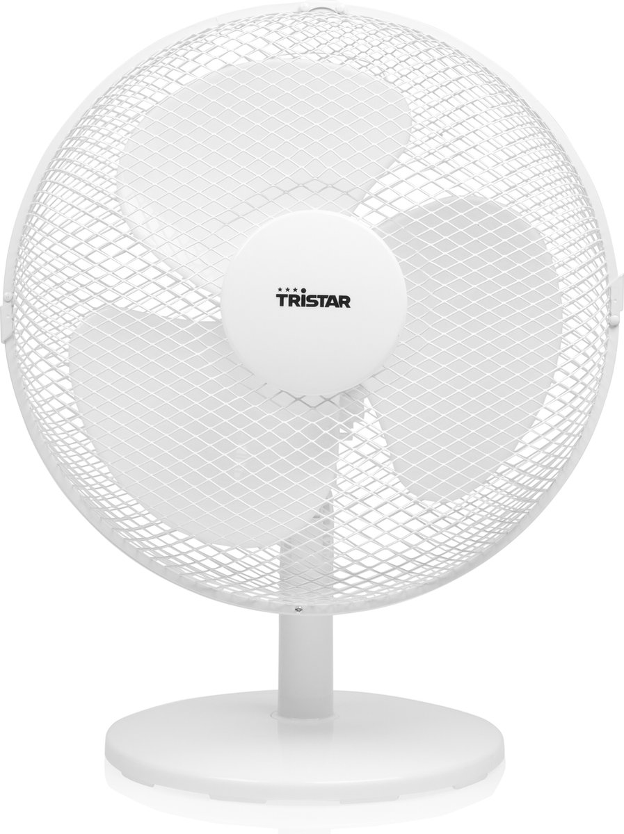 Tristar VE-5724 Tafelventilator - Diameter 30 cm - Drie verschillende luchtstroomsnelheden – Zwenkfunctie van 85 graden - Wit