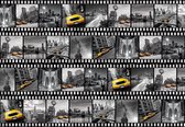 Fotobehang - Vlies Behang - Filmstrip van New York - 152,5 x 104 cm
