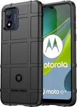 Motorola Moto E13 Hoesje - Rugged Shield TPU Gelcase - Zwart - GSM Hoesje - Telefoonhoesje Geschikt Voor Motorola Moto E13