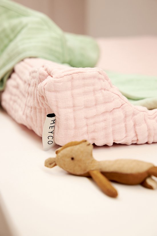 Meyco Baby Uni aankleedkussenhoes - pre-washed hydrofiel - soft pink - 50x70cm — afbeelding 5