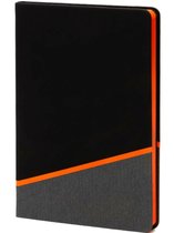Papacasso Bullet Journal Notebook A5 - Couverture Rigide en Cuir Hardcover de Luxe - Papier Ivoire Premium - 256 Pages Pointillées - Compartiment de Rangement - Oranje