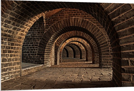 PVC Schuimplaat- Tunnel met Bogen - 120x80 cm Foto op PVC Schuimplaat