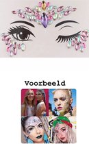 Akyol - Roze Gezichtsjuwelen – gezichtsteentjes - gezicht glitters - tomorrowland – carnaval- plak diamantjes- diamantjes voor gezicht - bohemian feest - bohemian – festival – gezichtsdecoratie – feest – decoratie - glitter body - glitter