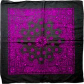 Fako Fashion - Paisley Bandana - Two Tone Black - 2-Kleurig - Zwart-Fuchsia