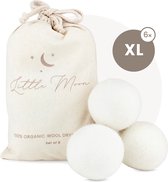 Little Moon 6 XL Drogerballen - 100% Nieuw-Zeelandse Wasbol - Vermindert Droogtijd 40% - Duurzaam & Energiebesparende Wasballen - 7cm Ø - Gratis Little Moon Bag