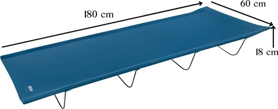 HIXA Aktive Veldbed - Kampeerbed - Stretcher - 1 Persoons - Blauw - 180x60x18cm - PVC - HIXA