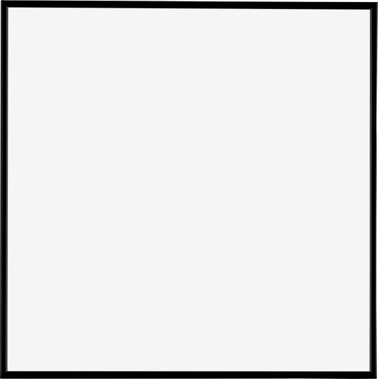 Cadre photo carré noir en plastique, bord plat.
