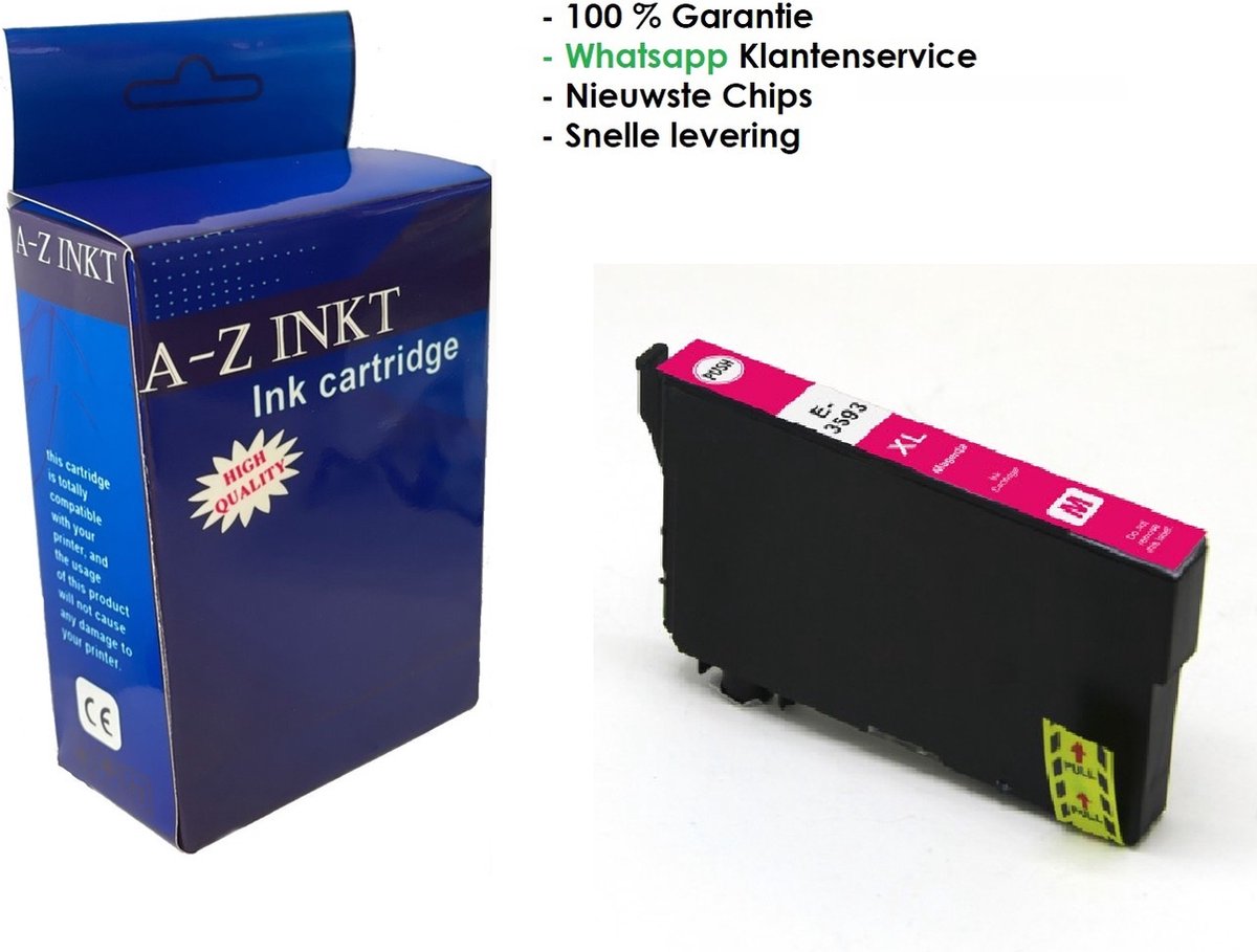 AtotZinkt inktcartridge voor Epson 35 XL / Epson 35XL M Magenta rode cartridge voor Epson WorkForce Pro WF-4740, WF-4730, WF-4720, WF-4725 mét chip