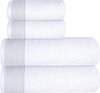 4 handdoeken, katoen, bevat 2 extra grote badhanddoeken 70 x 140 cm, 2 handdoeken 50 x 90 cm, voor dagelijks gebruik, compact en licht, wit