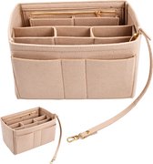 Vilten handtas organizer, beige tas organizer, kleine tas organizer, handtas met sleutelketting, binnzakken voor handtassen, vilten tas organizer voor dames, dames