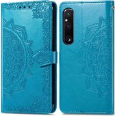 iMoshion Hoesje Geschikt voor Sony Xperia 1 V Hoesje Met Pasjeshouder - iMoshion Mandala Bookcase - Turquoise