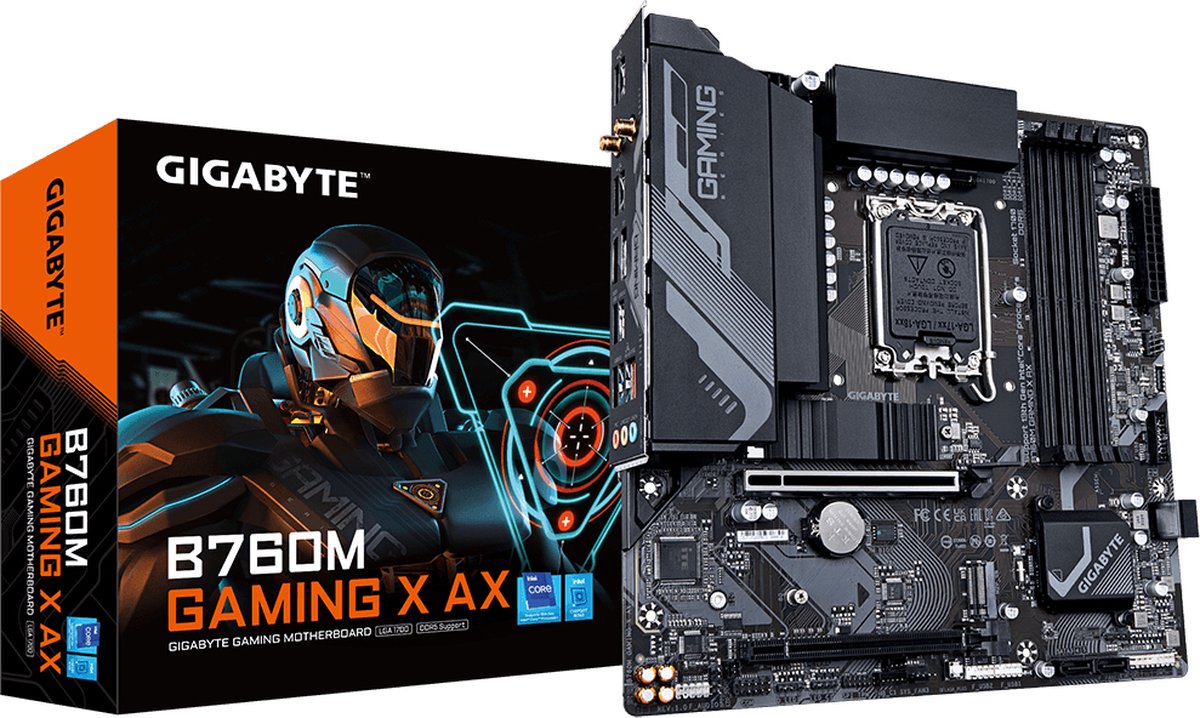 Gigabyte B760M Gaming X AX, Intel, LGA 1700, Intel® Celeron®, Intel® Pentium® Gold, LGA 1700, DDR5-SDRAM, 128 GB